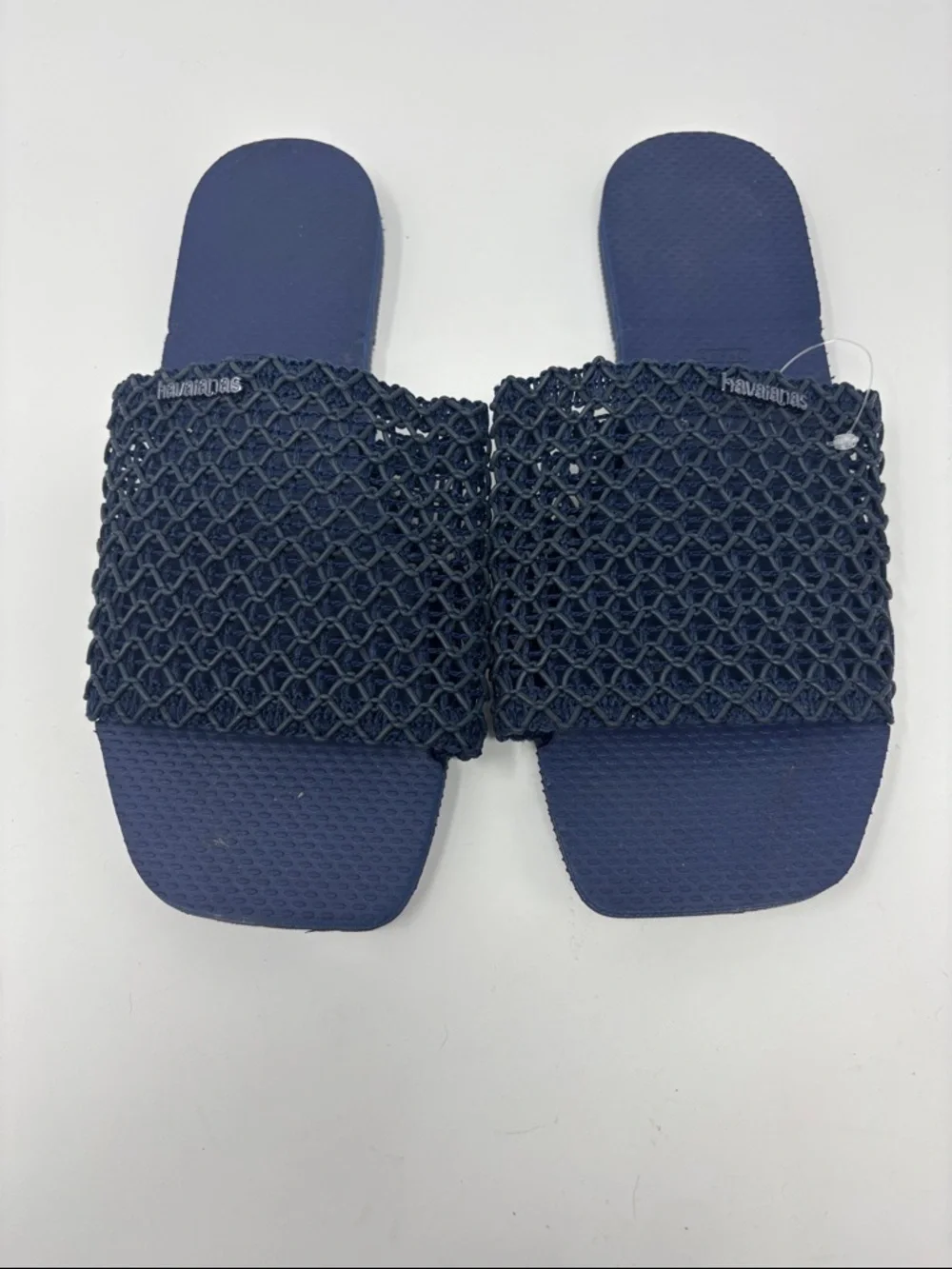 Havaianas Navy Mesh Slide Sandals 39 40 - Picture 1 of 3